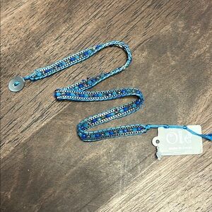 Ole Blue Beaded Wrap Around Bracelet